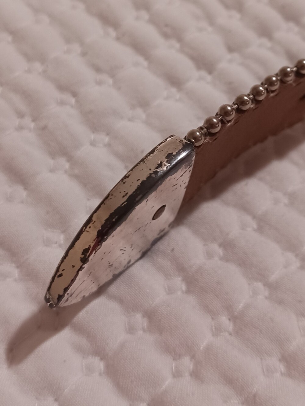 BB Simon Embossed Leather Ball Chain Belt - Picture 14 of 15
